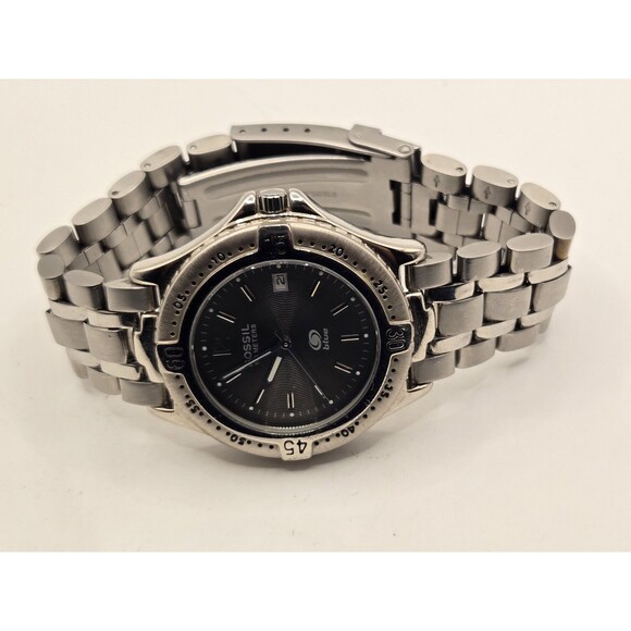 Fossil Blue AM-3198 Unisex Grey Stainless Steel 38mm Watch. 6.75" . New Battery. - Picture 8 of 10